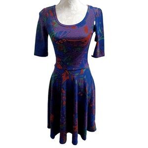 LuLaRoe Women's Nicole Multicolor size XS new/tags short sleeve Dress